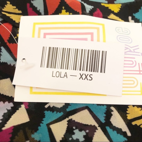 LuLaRoe Lola Colorful Geometric Boho Print Midi Skirt Size XXS NWT - Picture 5 of 7